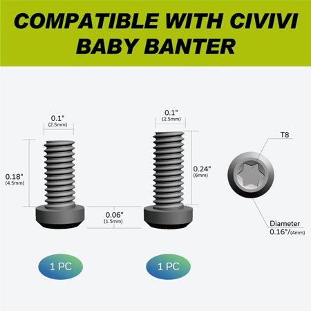 Klips Civivi Stonewashed Titanium, Tytanowe Śruby do Baby Banter (T003A)