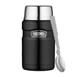 Termos obiadowy z łyżką i kubkiem Thermos Style 0,71L - czarny matt