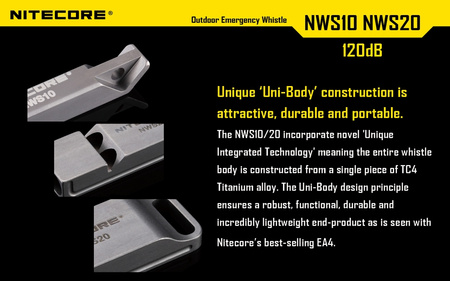 Gwizdek bezpieczeństwa Nitecore NWS10 120 dB