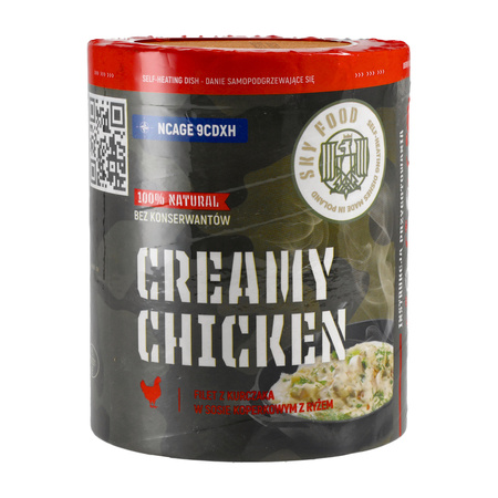 SKYFOOD - Danie samopodgrzewające Filet z kurczaka w sosie koperkowym z ryżem 400 g