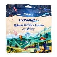 Lyommy - Żywność liofilizowana Makaron farfalle z łososiem 500 g