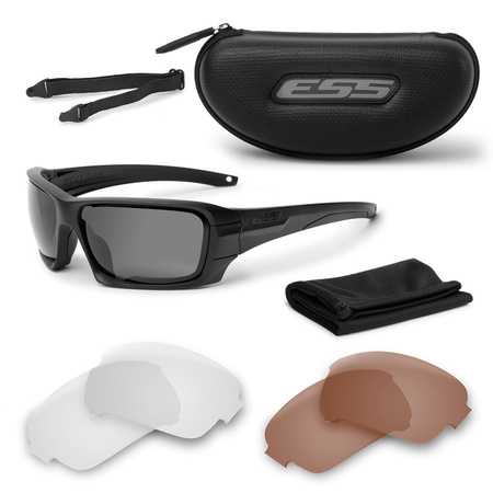 ESS - Okulary Rollbar Tactical Subdued Logo Kit - Czarne - Clear / Smoke Gray - EE9018-05