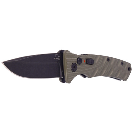 Böker Plus - Nóż automatyczny BHQ Mini Strike Drop Point OD Green - (01BO437)