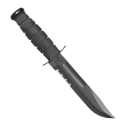 Ka-Bar 1214 - Nóż - Black Serrated z pochwą z tworzywa GFN