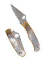 Nóż składany Spyderco Bug Nickel Silver/Abalone, Satin 12C27 (C133AP)