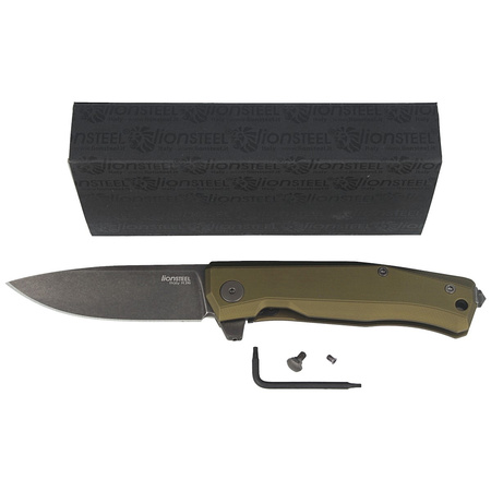 Nóż składany LionSteel Myto Green Aluminium, Old Black (MT01A GB)