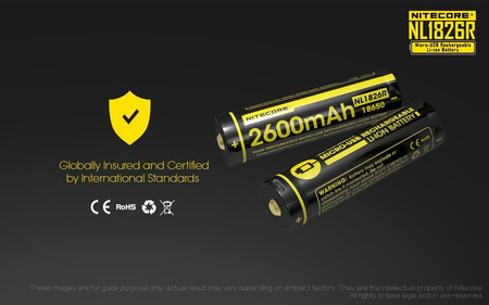 Akumulator Nitecore 18650 Micro USB NL1826R 2600mAh