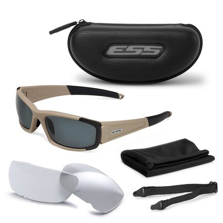 ESS - Okulary taktyczne CDI - Terrain Tan - Clear / Smoke Gray - 740-0458