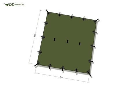 Płachta biwakowa - Tarp 3x3 - DD Hammocks - Winter MC