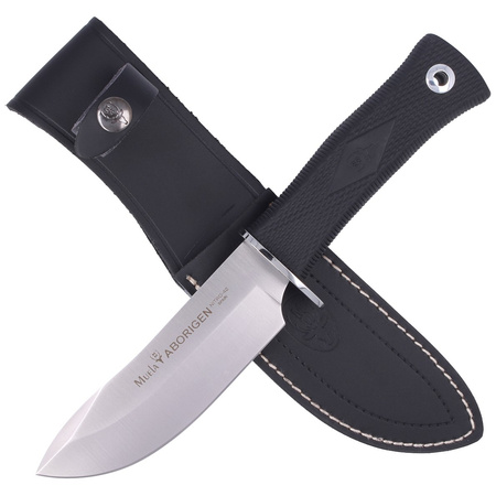Nóż Muela Full Tang, ABS-Black, Lether (ABORIGEN-13G)