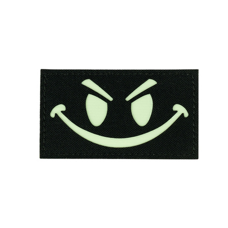 101INC - Naszywka świecąca - Laser Cut Patch Evil Smiley glow in the dark