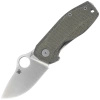 Nóż składany Spyderco SpyNano Green Canvas Micarta / Titanium, Satin M398 (C268MTIP)