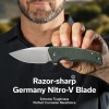 Nóż składany Civivi Regulatron Green Canvas Micarta, Satin Nitro-V (C23006-2)