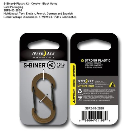 Karabinek Nite Ize - S-Biner #2 - Plastic Black Gate - Coyote