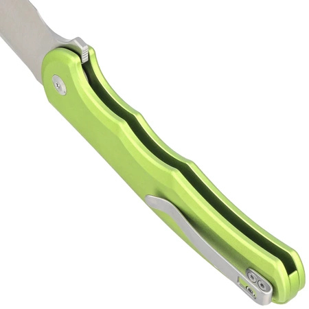 Nóż składany Civivi Button Lock Praxis Lime Green Aluminium, Satin Nitro-V (C18026E-3)