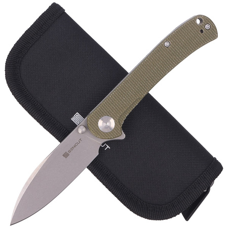 Nóż składany Sencut Scepter Olive Micarta, Stonewashed 9Cr18MoV (SA03E)