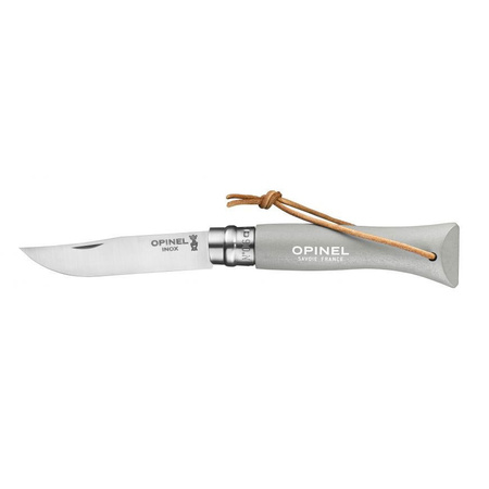 Nóż Opinel Colorama 06 inox grab szary z rzemieniem