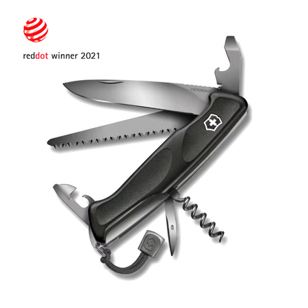 Victorinox - Scyzoryk wielofunkcyjny Ranger 55 - 10 funkcji - Onyx Black - 0.9563.C31P