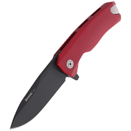 Nóż składany LionSteel ROK Aluminium Red, Black Blade (ROK A RB)