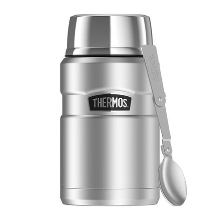 Termos obiadowy z łyżką i kubkiem Thermos Style 0,71L - srebrny