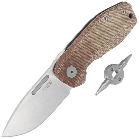 Nóż składany LionSteel Naono Natural Canvas Micarta, Satin CPM MagnaCut (NA01 CVN)