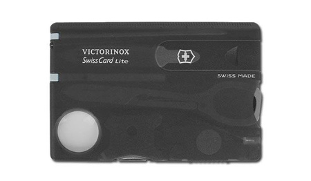 Niezbędnik Swiss Card Victorinox Lite - Przezroczysty Czarny - 0.7333.T3