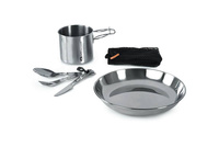 Zestaw naczyń kempingowych - GSI Glacier Stainless 1 Person Set