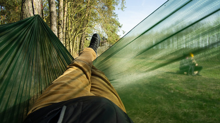 Hamak ultralight Lesovik SUL z zawieszeniem SNEKA UL - Forest Green