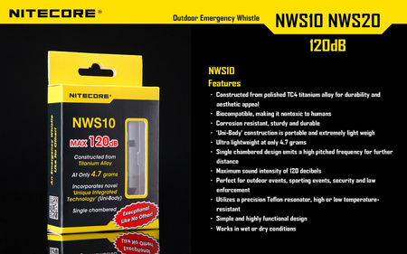Gwizdek bezpieczeństwa Nitecore NWS10 120 dB