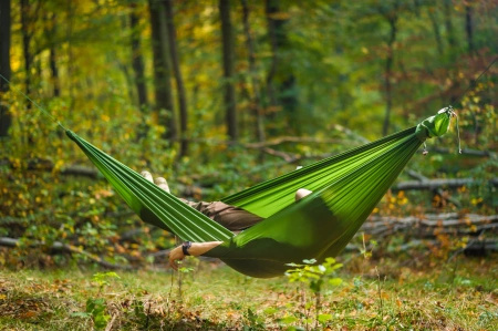 Hamak Lesovik Bystry z zawieszeniem SNEKA - Treetop Green
