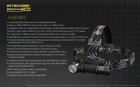 Latarka czołowa Nitecore HC33 1800 lumenów