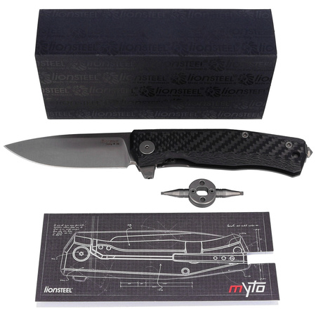 Nóż składany LionSteel Myto Carbon Fiber / Satin Blade (MT01 CF)