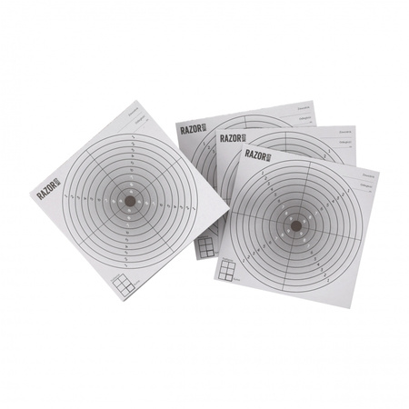 RazorGun - Tarcza strzelecka RGun 14x14 czarny środek - 100 szt