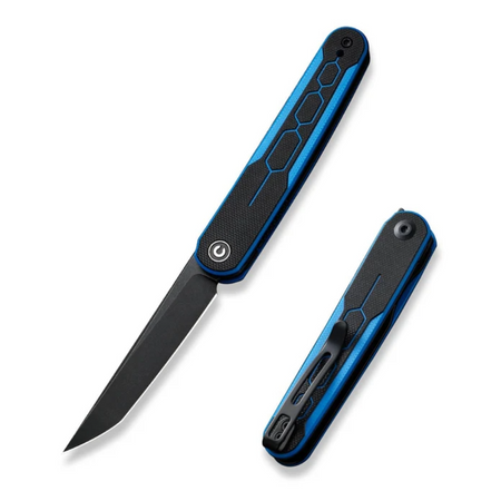 Nóż składany Civivi KwaiQ Blue/Black G10, Black Stonewashed Nitro-V by Rafal Brzeski (C23015-3)