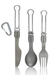 Rockland - Niezbędnik - Zestaw tytanowych składanych sztućców - Titanium Tools