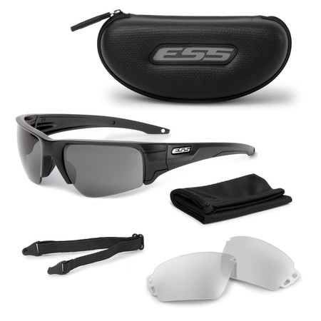 ESS - Okulary Taktyczne Crowbar Silver Logo Kit - Clear / Smoke Gray - EE9019-02