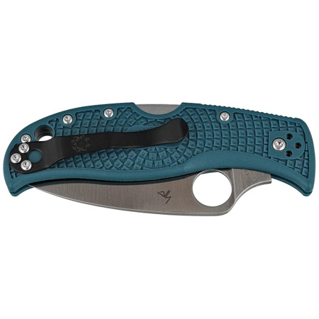 Nóż składany Spyderco LeafJumper Blue Lightweight FRN, Satin Plain K390 by Sal Glesser (C262PBLK390)