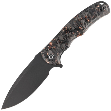 Nóż Civivi Praxis Black, Copper Shredded Carbon Fiber And Copper Shred, Black Stonewashed 9Cr18MoV (C803I)