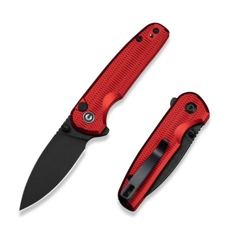 Nóż składany Civivi Knife Mini Shakan Red Aluminum, Blackstonewashed Nitro-V (C20052F-2)
