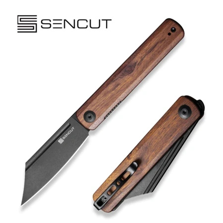 Sencut - Nóż składany Bronte Guibourtia Wood, Black Stonewashed 9Cr18MoV (SA08E)