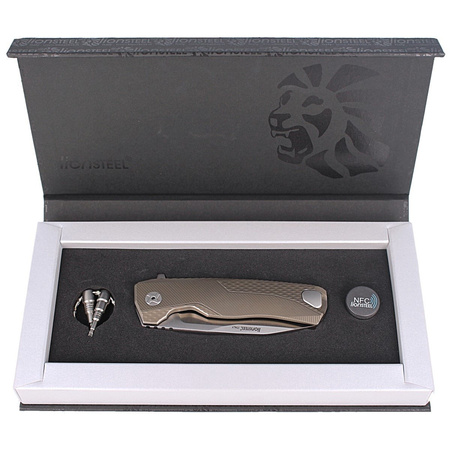 Nóż składany LionSteel ROK Titanium Bronze, Satin Blade (ROK B)