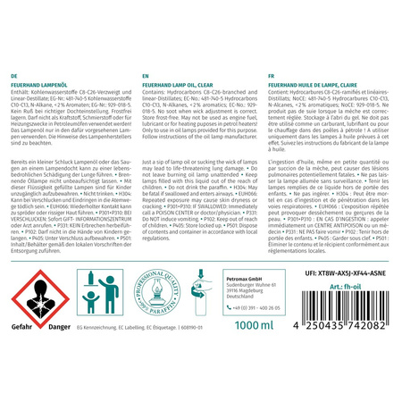 Lampa naftowa Feuerhand - Zestaw prezentowy z paliwem i torbą - Cynk