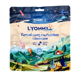 Lyommy - Żywność liofilizowana Kurczak curry z nutą kokosa i ananasem 350 g