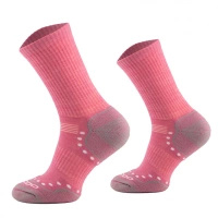 Comodo - Skarpety trekkingowe Stal z wełną merino i alpaki - różowe