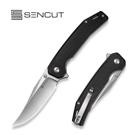 Sencut - Nóż składany Vornix Black Canvas Micarta, Satin 9Cr18MoV (S25038-2)