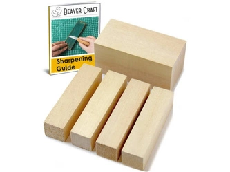 Zestaw 5 klocków z drewna lipowego do rzeźbienia - Beavercraft Wood Carving Blocks Set BW1