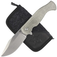 Nóż składany FOX Eastwood Tiger OD Green Canvas Micarta, Stonewashed D2 by Gudy Van Poppel (FX-524 G)