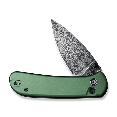 Nóż Civivi Qubit Green Aluminum, Black Damascus (C22030E-DS1)