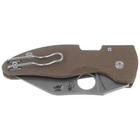 Nóż składany Spyderco Microjimbo Brown G10, Stonewashed CPM 15V by Eric Glesser (C264GPBN15V)
