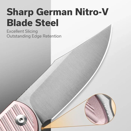 Nóż składany Civivi Stormhowl Light Pink Aluminum, Satin Nitro-V (C23040B-3)